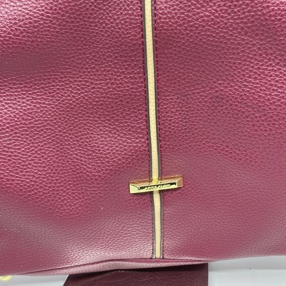 ANNE KLEIN Wine Red Faux Leather Shoulder Bag - Picture 3 of 10